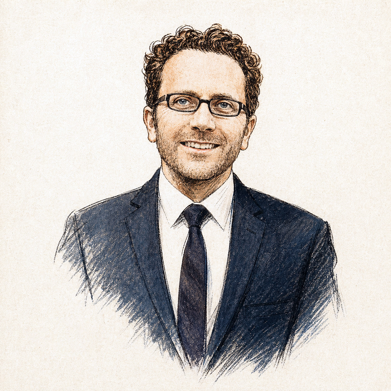 Illustrated portrait of Fabian Bernhard
